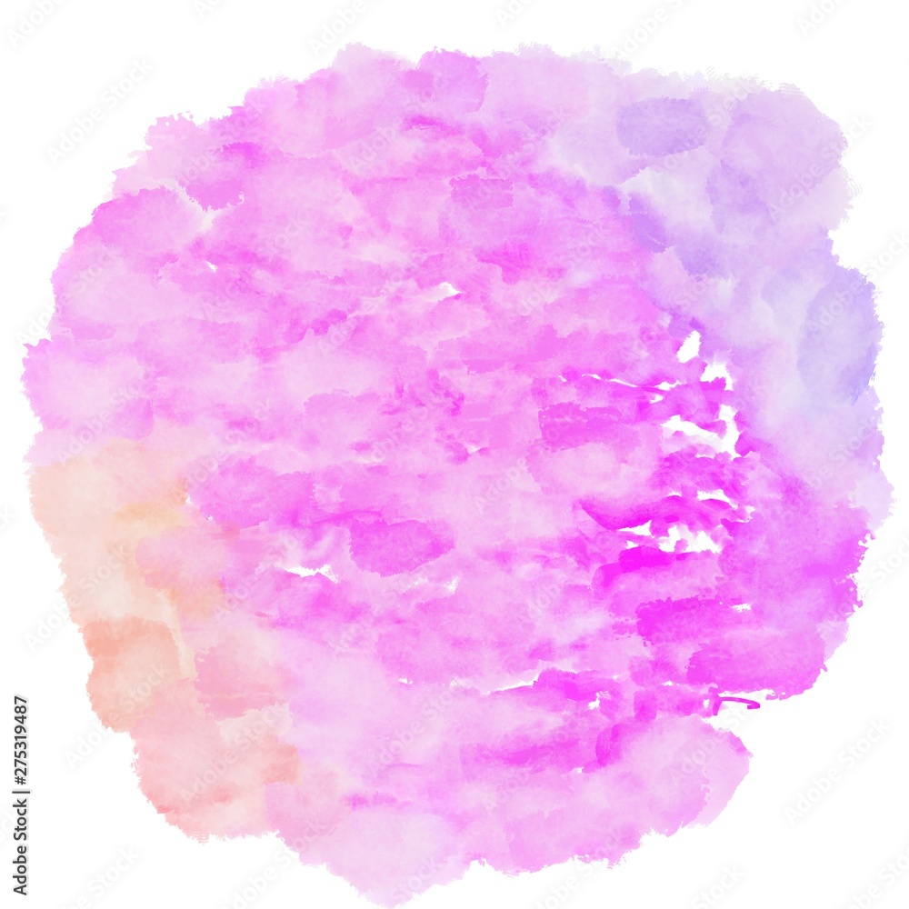 pastel pink, violet and neon fuchsia watercolor graphic background illustration. circular painting can be used as graphic element or texture