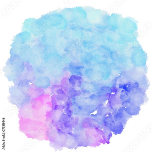 circular watercolour painting. light blue, lavender blue and light pastel purple colors