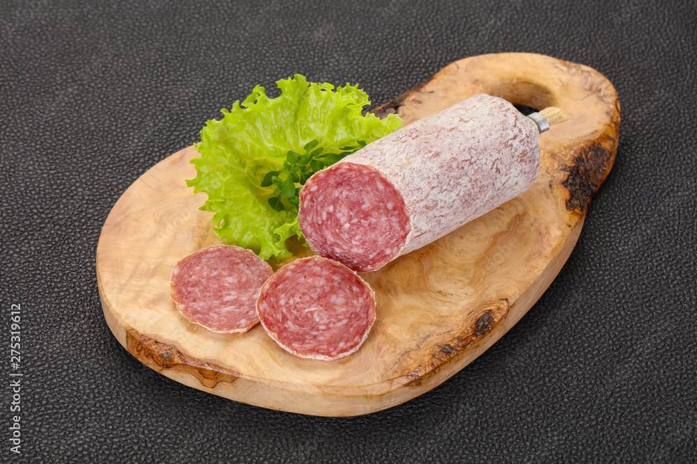 Italian dry Saliami pork sausage Italian dry Saliami pork sausage