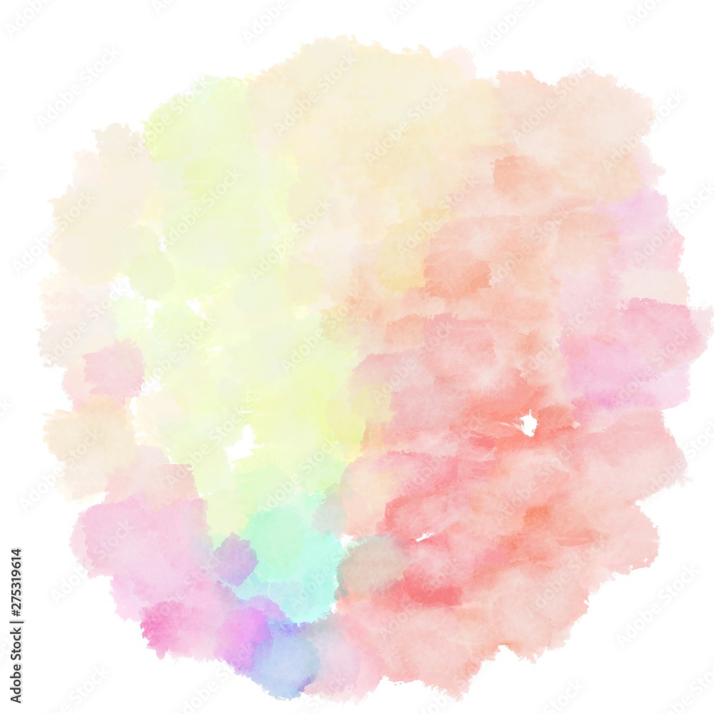 watercolor antique white, light salmon and pastel magenta color. circular painting graphic background illustration