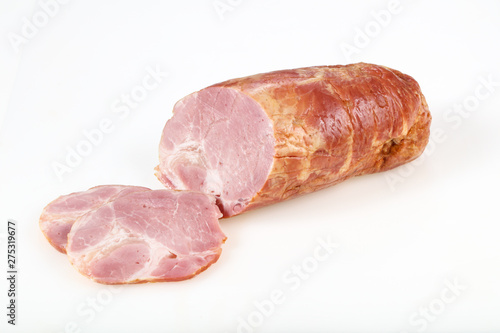 Tasty Ham over white background