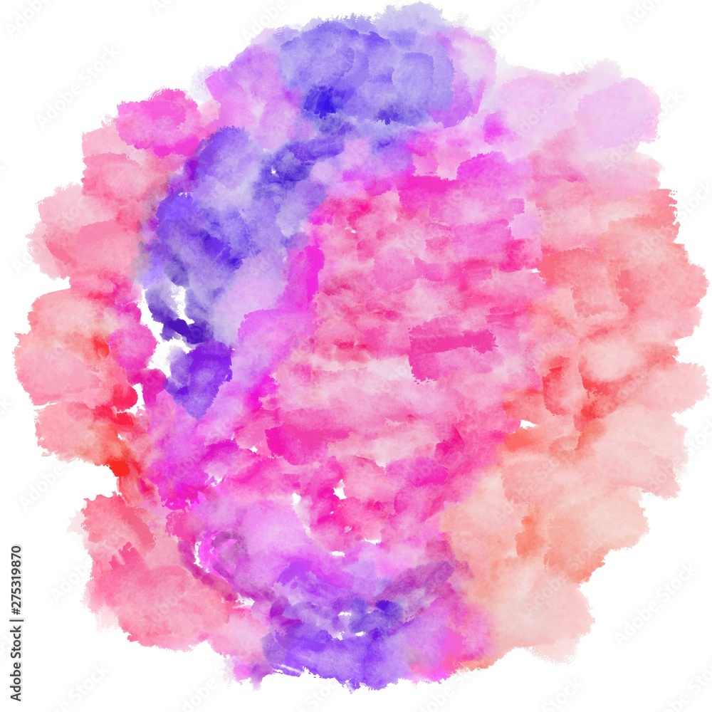 watercolor pastel magenta, plum and medium orchid color. circular painting graphic background illustration
