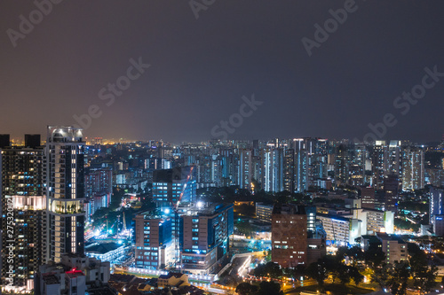Singapore tall buildings at night © vachiraphan