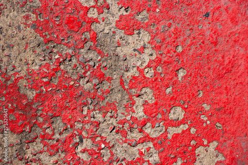 Red painted worn grunge paint vintage paint chip texture background