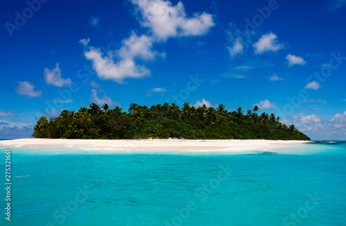 Fototapeta Naklejka Na Ścianę i Meble -  Tropical Island with a paradise beach and palm trees, Fiji Islands