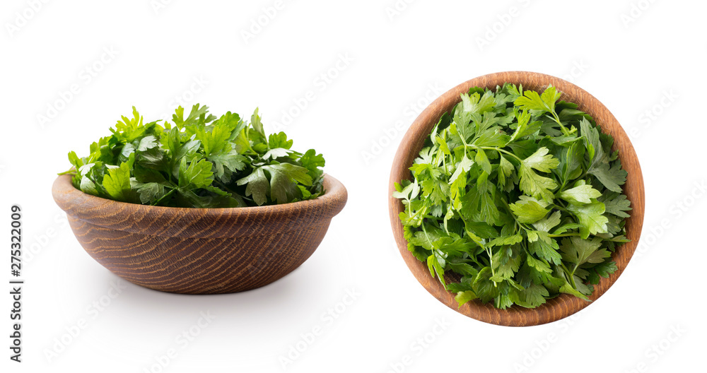 Parsley isolated on white background. Top view. Parsley leaves with copy space for text. Herbs isolated on white. Parsley leaves on white background. Parsley isolated on white background. Top view. Parsley leaves with copy space for text. Herbs isolated on white. Parsley leaves on white background.