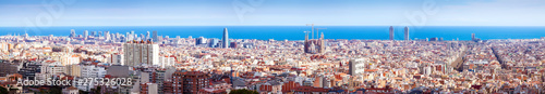 Photography beautiful view of Barcelona in sunny day