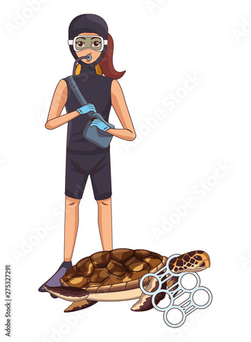 scuba diving avatar cartoon character