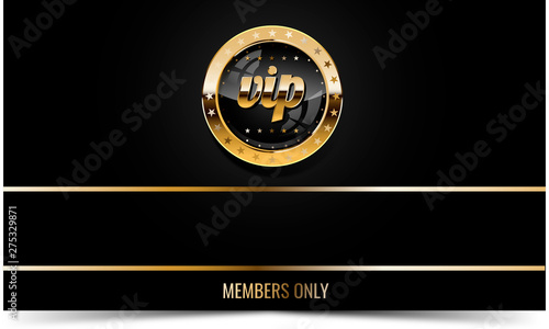 Premium VIP banner with gold elements 