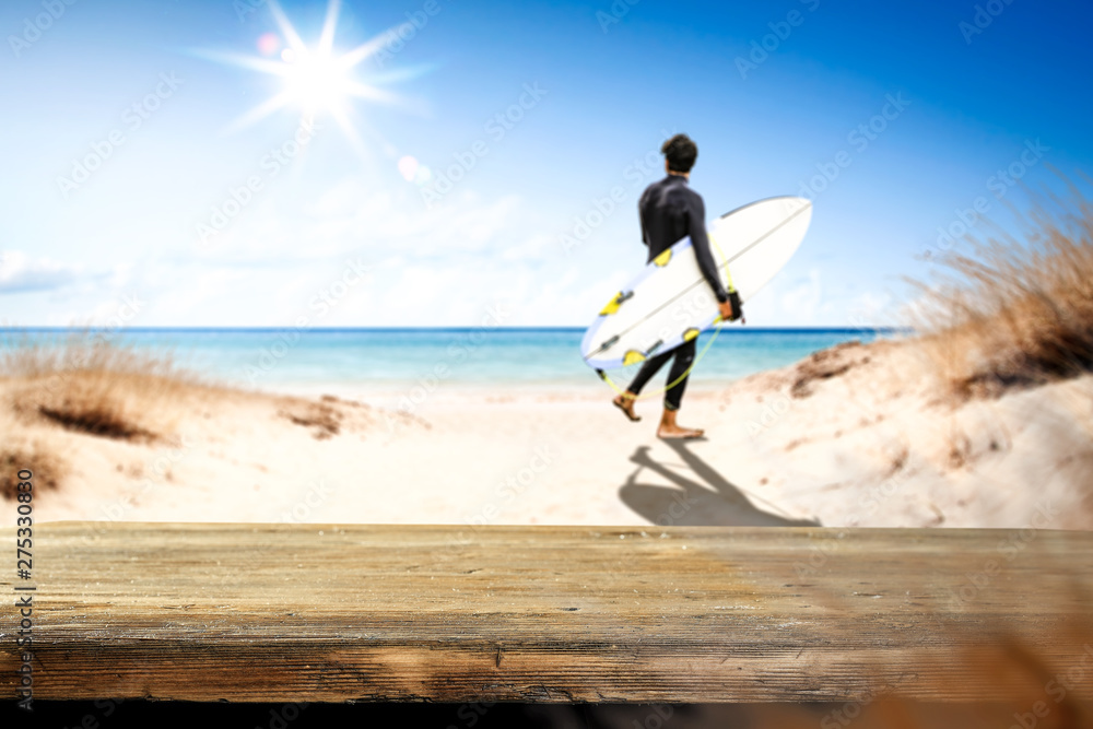 Summer background of free space and beach landscape 