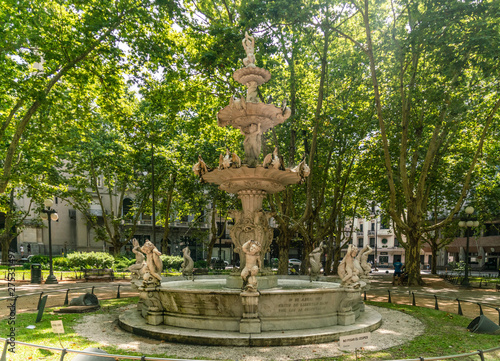 Fountain on the Plaza Matriz (Matriz square), Montevideo, Uruguay, January 26th 2019