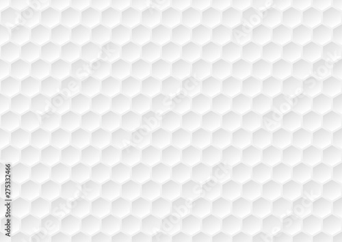 Fototapeta Naklejka Na Ścianę i Meble -  Hexagon seamless pattern. Golf ball texture. White honeycomb background. 