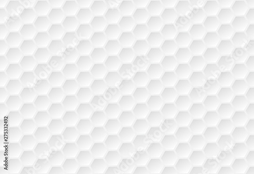 Hexagon seamless pattern. Golf ball texture. White honeycomb background. © sanchesnet1