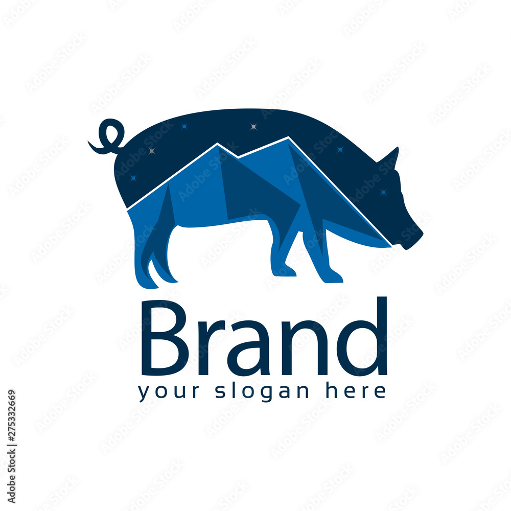 Obraz premium Pork Mountain stock logo vector. Vector Illustration on white background