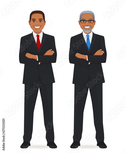 Business man young and mature isolated vector illustration