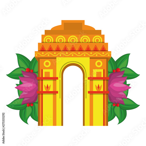 indian building monuments icon cartoon