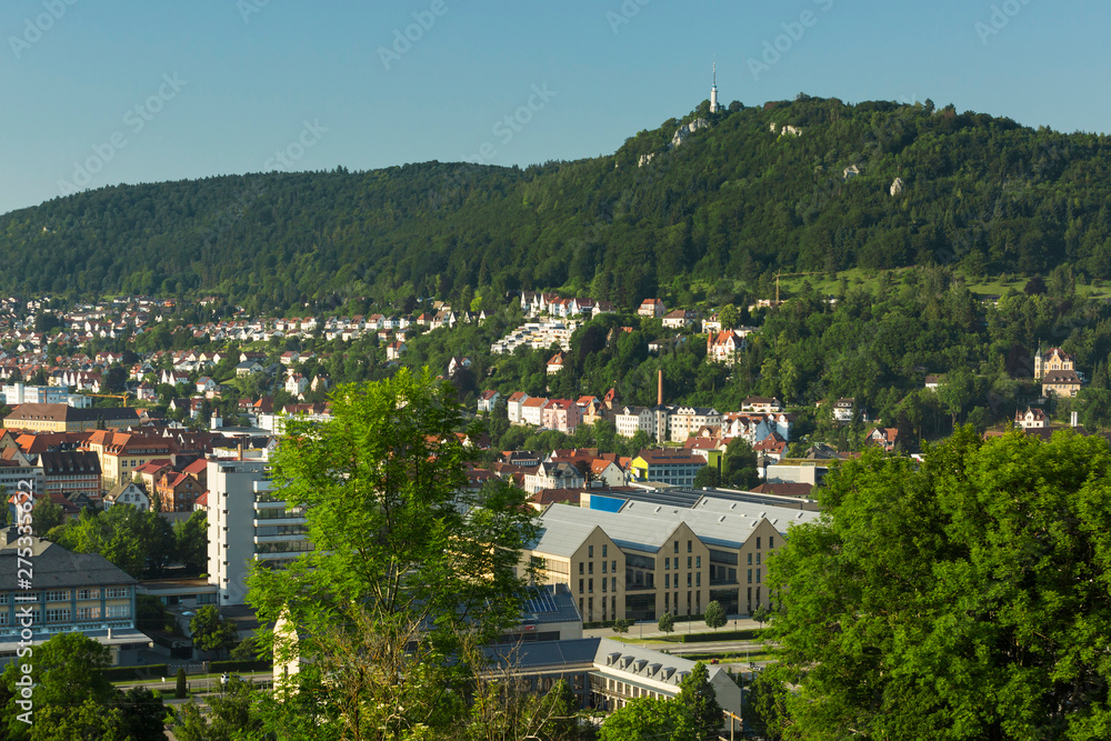 Panorama von Albstadt-Ebingen mit Blick auf den Schloßbergturm Panorama von Albstadt-Ebingen mit Blick auf den Schloßbergturm