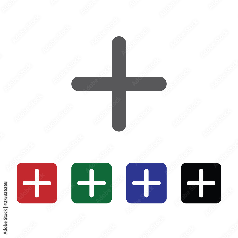 Obraz premium Plus vector icon. Element of interface for mobile concept and web apps illustration. Thin glyph icon for website design and development, app development. Vector icon