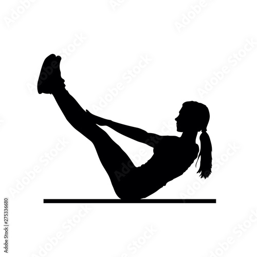 fitness - girl silhouette pose one