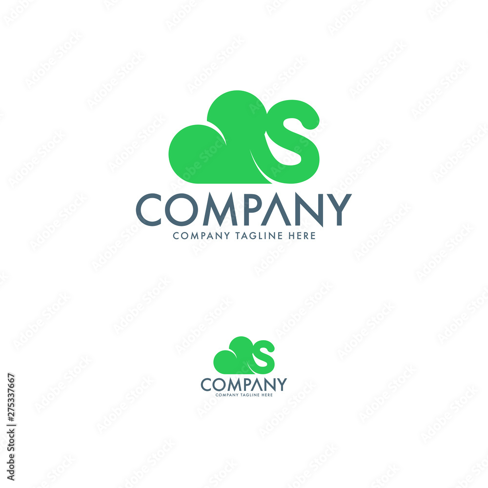 Modern Clouds Technology Logo Template Modern Clouds Technology Logo Template
