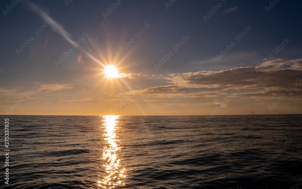 Sunrise on the ocean in Sri Lanka
