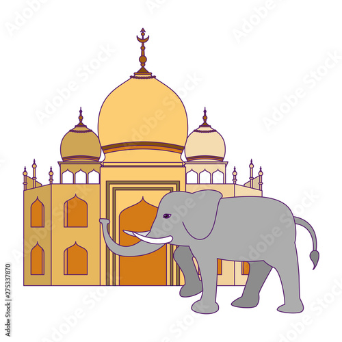 indian building monuments icon cartoon