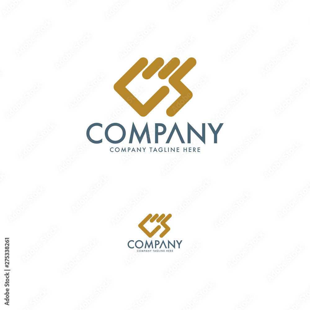 Obraz premium Creative letter C M S logo design template