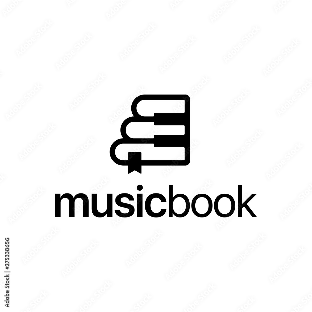 Black Simple Music Book logo design concept Black Simple Music Book logo design concept