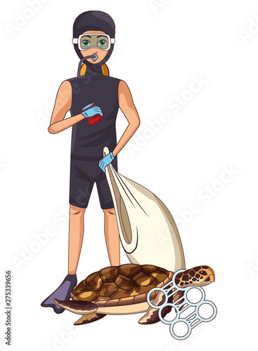 scuba diving avatar cartoon character