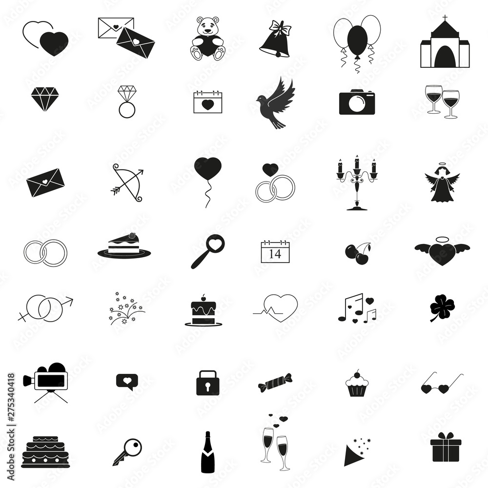 Happy day icons set of love day Happy day icons set of love day