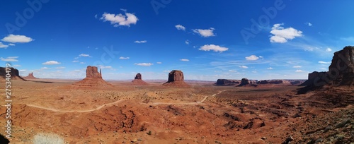 Panorama at Monument Valley Red Indian Rocks