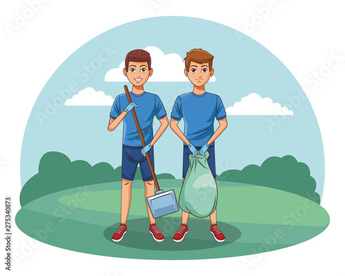 cleaning service person avatar cartoon character