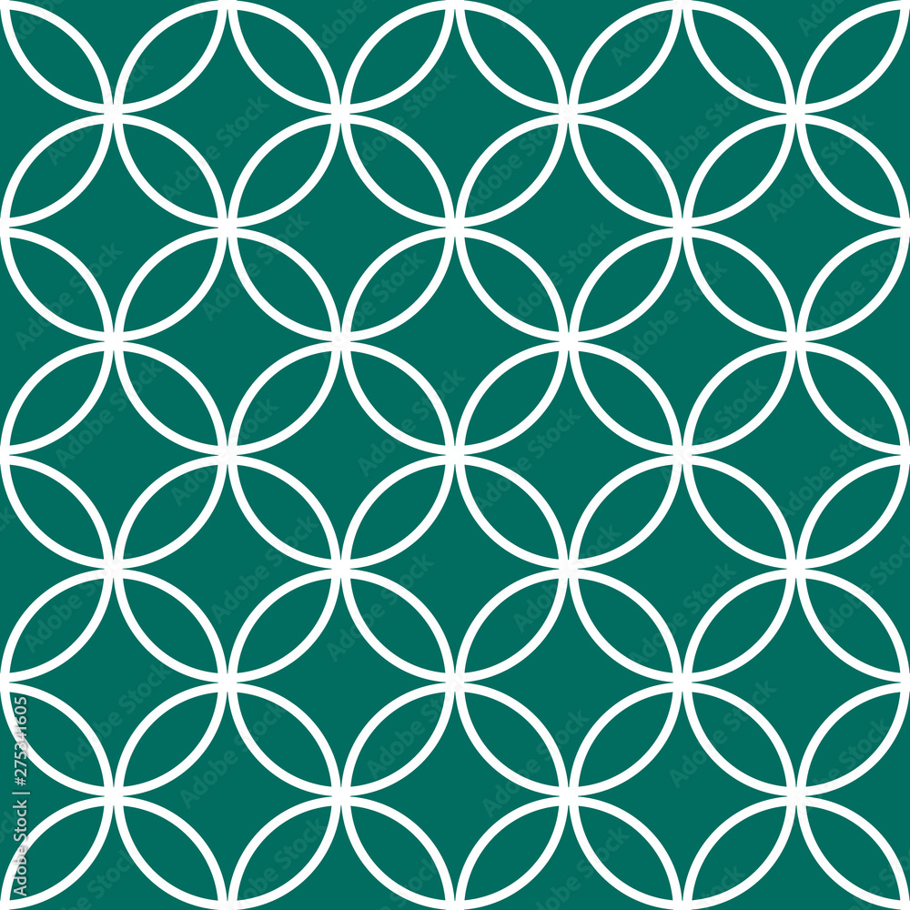 Fototapeta premium Vector seamless pattern of green mozaic. Moroccan-inspired tiles