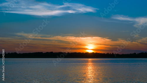 sunset over lake