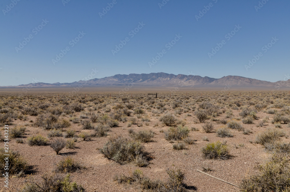 scenic view of South Pahroc Range from  Great Basin Highway (Lincoln County, Nevada, USA)