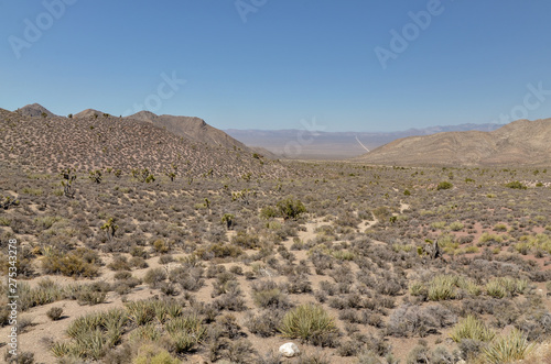 scenic view of Tikaboo Valley from Hancock Summit on Extraterrestrial Highway (Lincoln county, Nevada, USA)