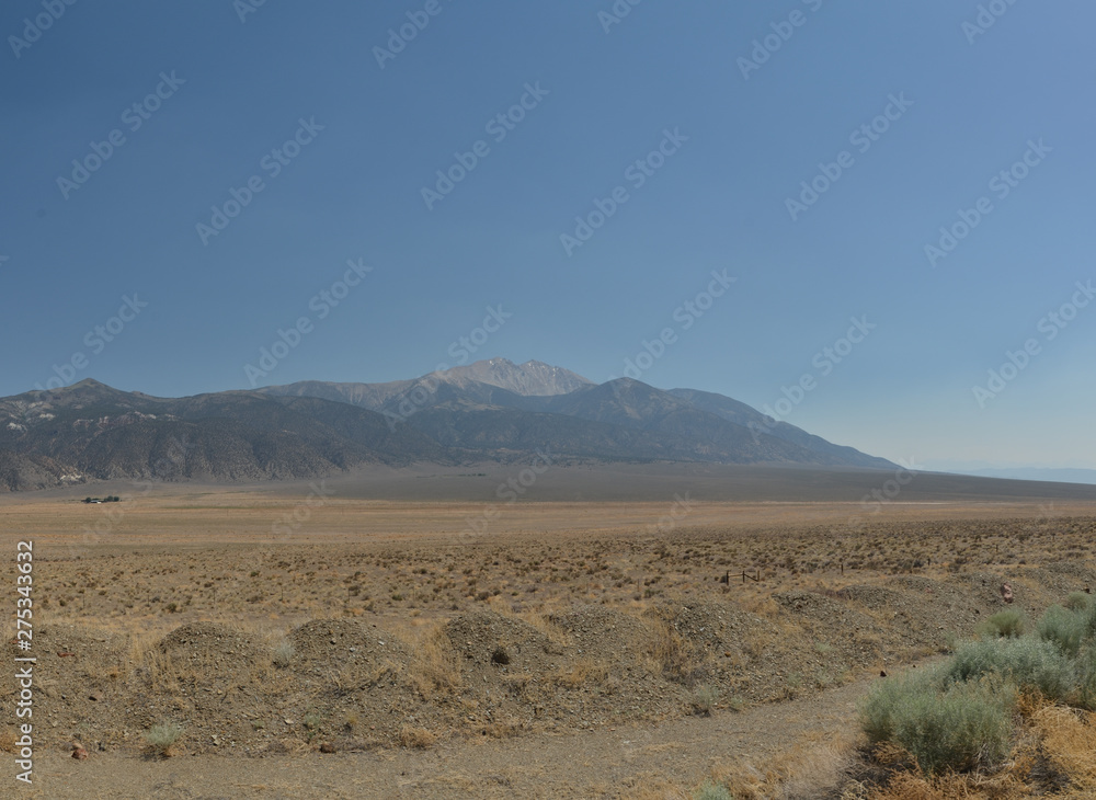 Boundary and Montgomery twin peaks of the White Mountains and Queen Valley on the border of Nevada and California