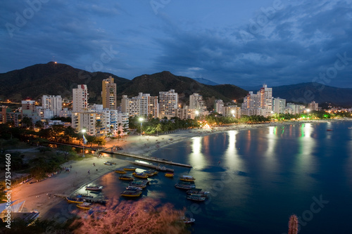 Santa Marta, Magdalena, Colombia. December 2, 2008: Night panoramic of El Rodadero photo