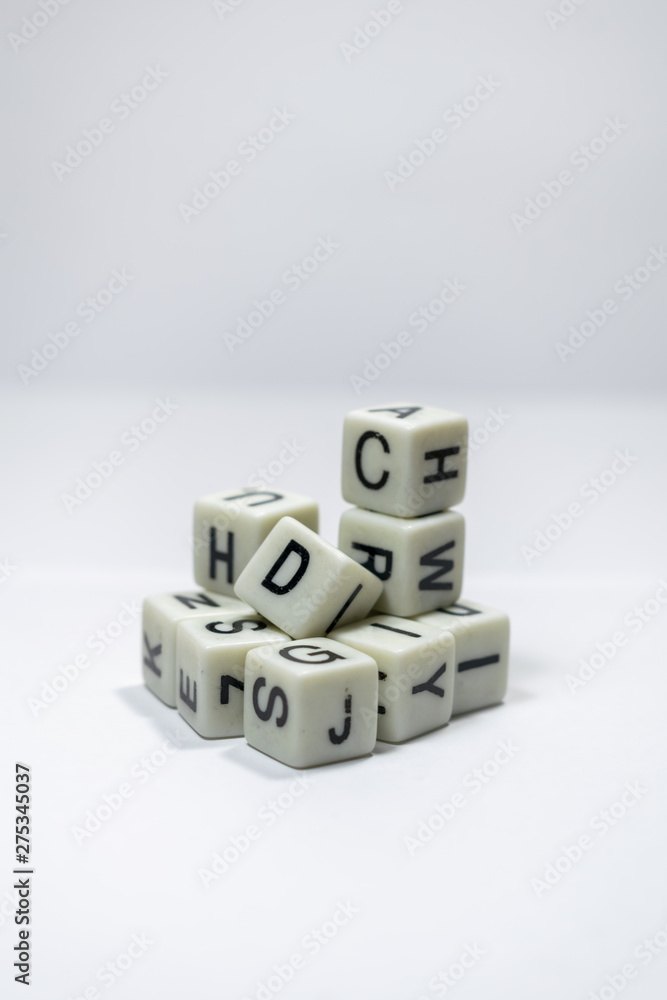 cubes of letters isolated on white background cubes of letters isolated on white background