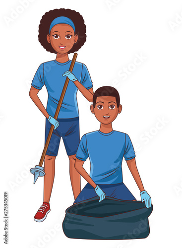 cleaning service person avatar cartoon character