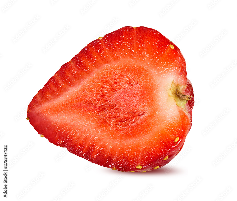 Fresh halved strawberry isolated on white background with clipping path Fresh halved strawberry isolated on white background with clipping path