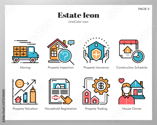 Estate icons LineColor pack