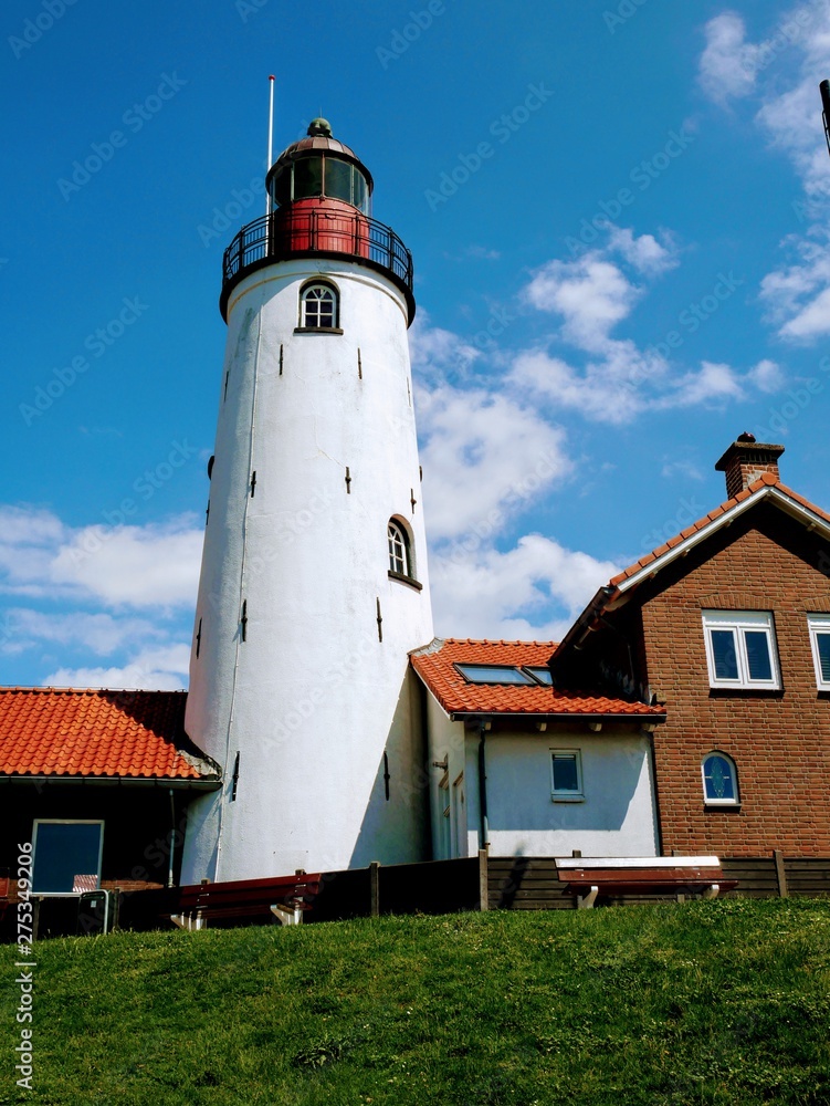 Lighthouse Urk at the IJsselmeer in the Netherlands