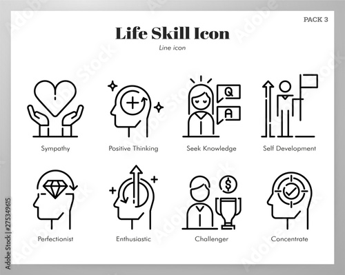 Life skill icons Line pack