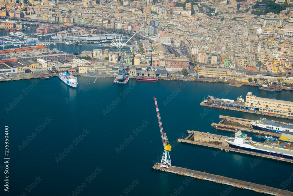Top view of Genoa Italy