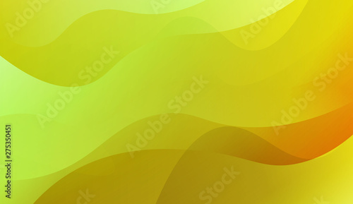 Template Background With Wave Geometric Shape. For Template Cell Phone Backgrounds. Vector Illustration with Green Yellow Color Gradient.