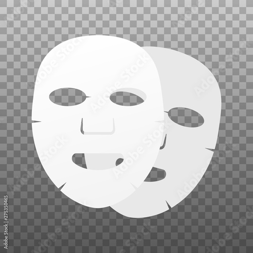 Facial mask flat icon. Medicine, cosmetology and health care. Vector stock illustration.