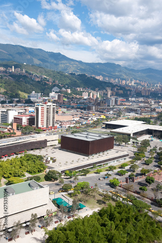 Medellin, Antioquia, Colombia. August 3, 2009: Wooden Box, Plaza Mayor Convention Center photo