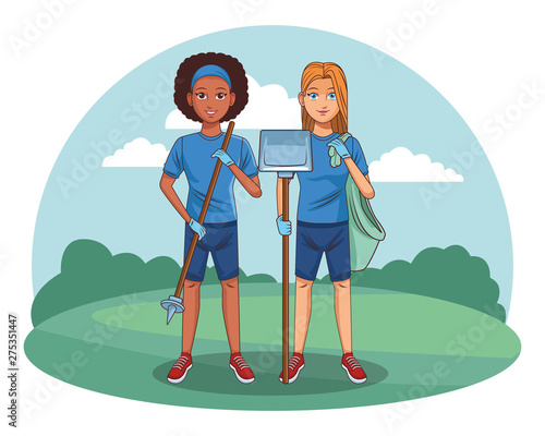 cleaning service person avatar cartoon character