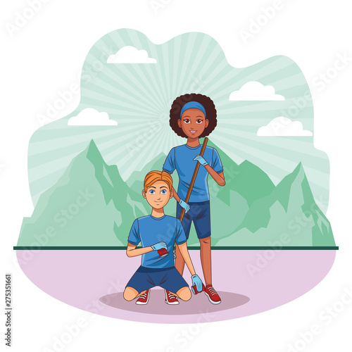 cleaning service person avatar cartoon character